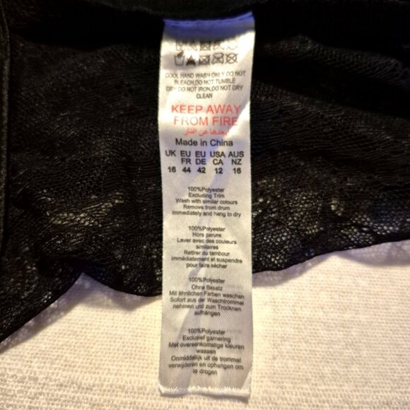 PRETTYLITTLETHING women's size 12 black satin mix thick strap corset New - Picture 6 of 9